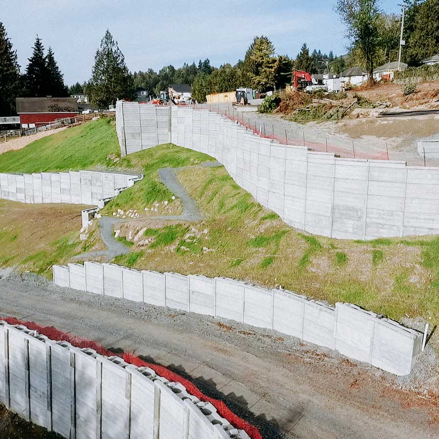 Subdivision Construction with Retaining Walls