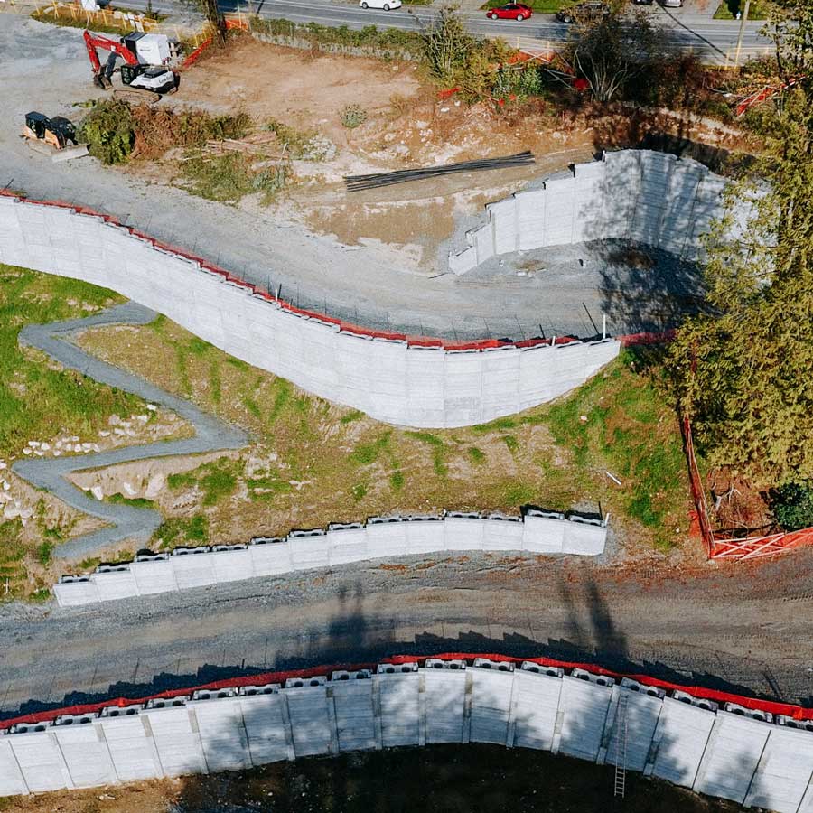 Subdivision Construction with Retaining Walls