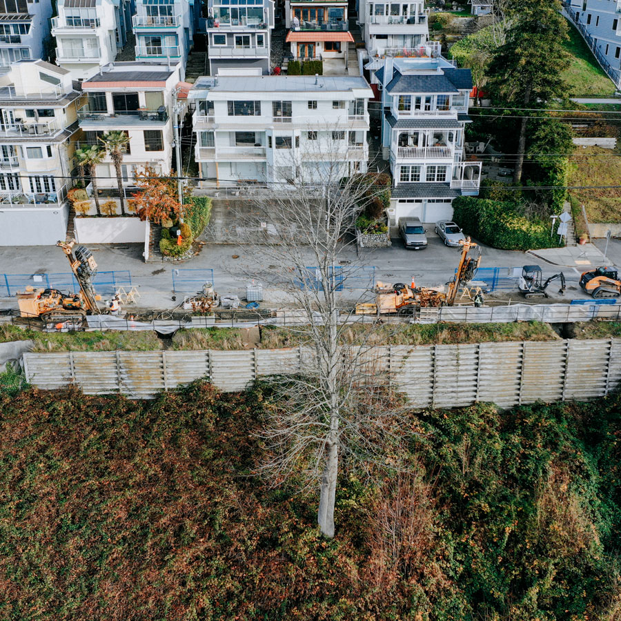 Retaining Wall Stabilization View from Ocean