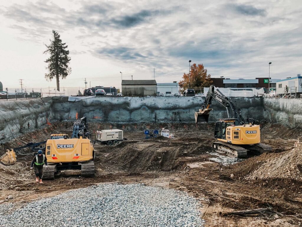 Langley Apartment Shoring Jobsite